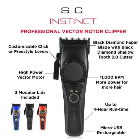 STYLECRAFT - Instinct Clipper - Professional Vector Motor Cordless Hair Clipper with Intuitive Torque Control